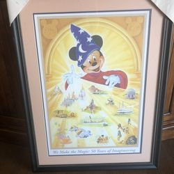 Disney “We Make Magic: 50 Years Of Imagineering”  Lithograph LE 5545/6000 Framed