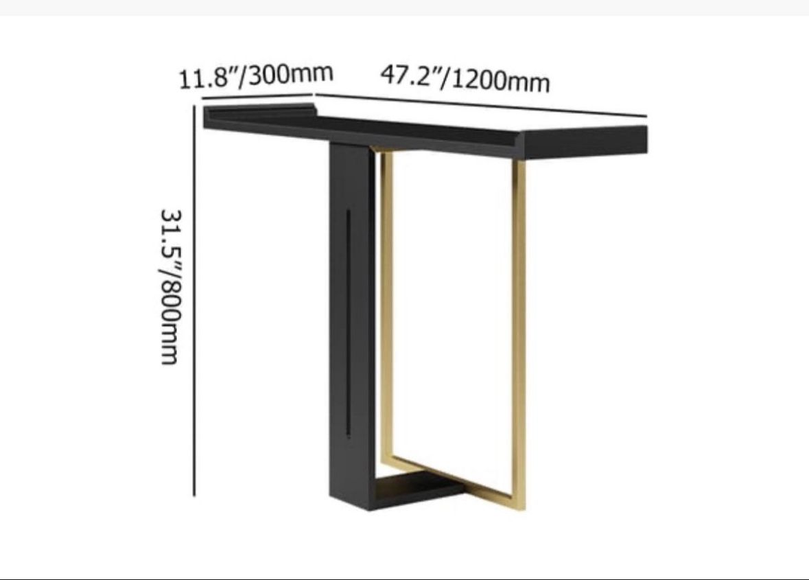 47” Hallway Entry Console Table Black And gold New Unboxed
