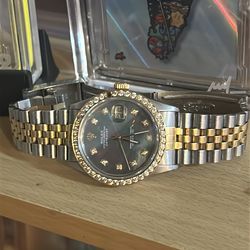 Rolex 36mm date just with 2.25 vs diamond carrot bezel