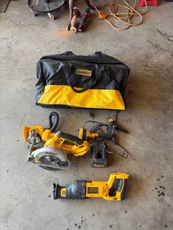 Dewalt tools and tool bag