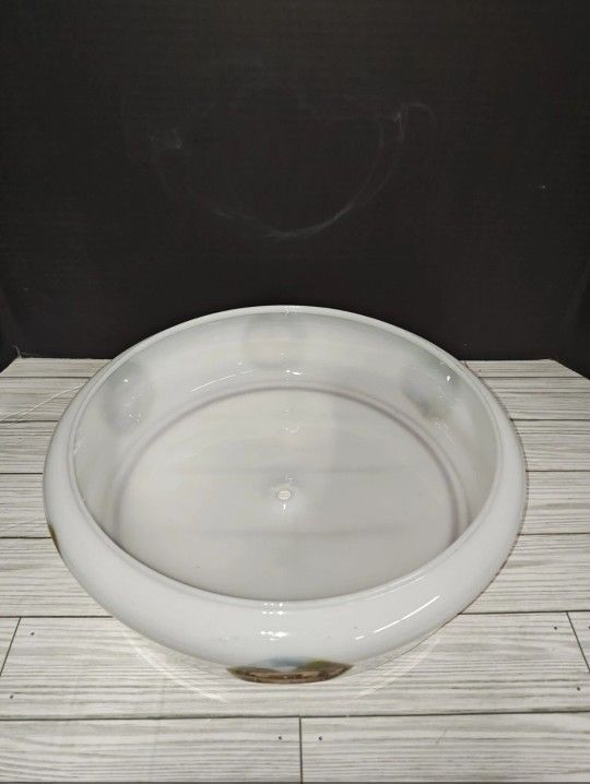 Vintage White Glass Ceiling Light Shade Round Cover With Country Farm Scenery