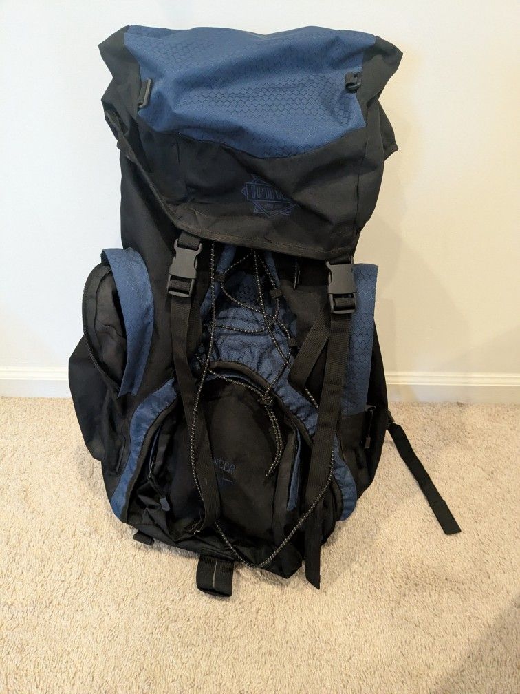 Blue And Black Hiking Backpack