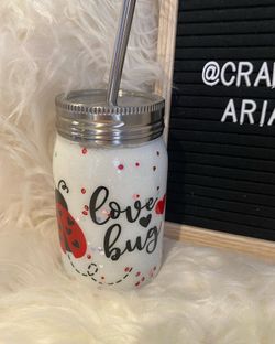 Valentine’s Steel Tumbler Mason Jar
