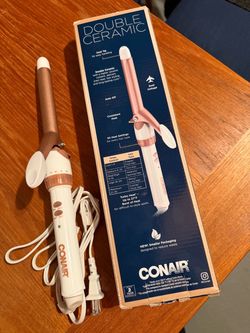Hair Curling Iron Conair Dbl Ceramic 3/4” Instant Heat-up Auto Off Dual Voltage