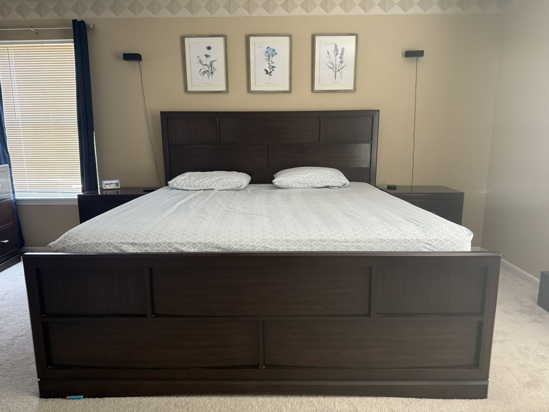 King Bed Frame With Dresser And Night Stand