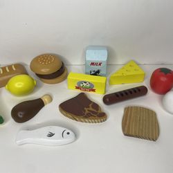 Play pretend wooden food