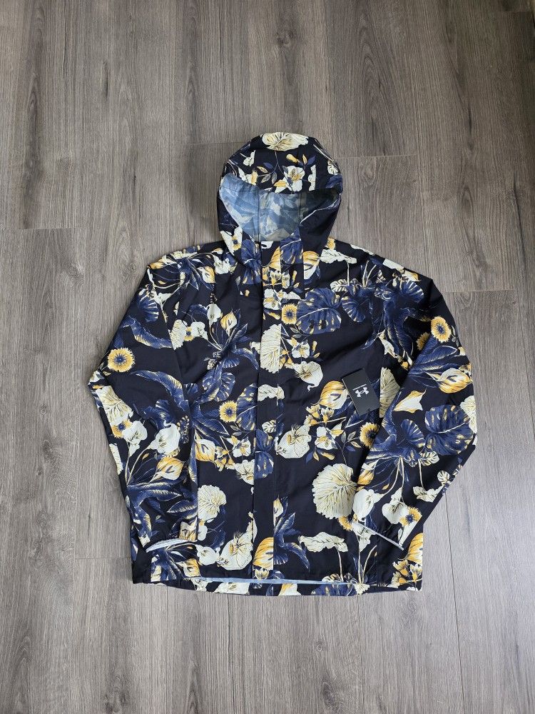 Under Armour Cloudstrike Floral Rain Jacket Mens Size Large