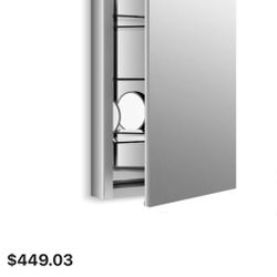 Kohler K-99003-SCF-NA Verdera 30" x 20" Reversible Mirrored Medicine Cabinet with Plain Mirror and Three Adjustable Shelves and Slow Close Door
