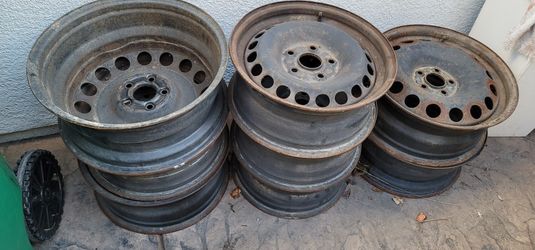 5x100  Vw Steelies 2 Full Sets Straight 15" -16"