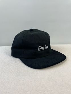Willbo William Bowen Mens Black Canvas Corduroy Brim Strapback Hat Made in USA
