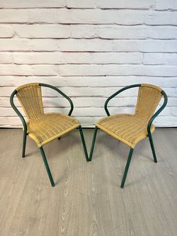 Small Woven Outdoor Patio Chairs 2pc