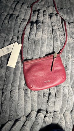 Calvin Klein Red Leather Crossbody Bag