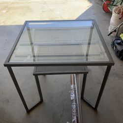 Glass And Metal Coffee And End Table