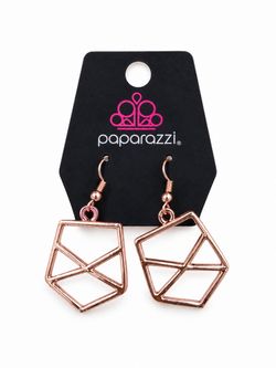 Paparazzi Rose Gold Geometric Drop Earrings