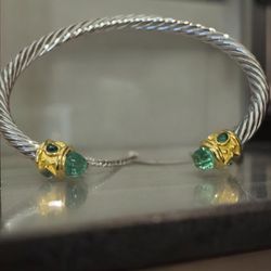 David Yurman Turquoise And Gold Med/large New 5mm 