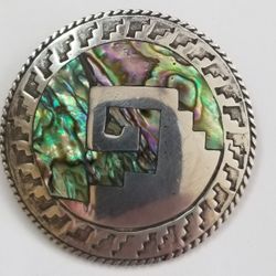 Sterling Silver And Abalone Pendant/Pin