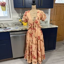 Floral Print Maxi Dress size M check more pictures