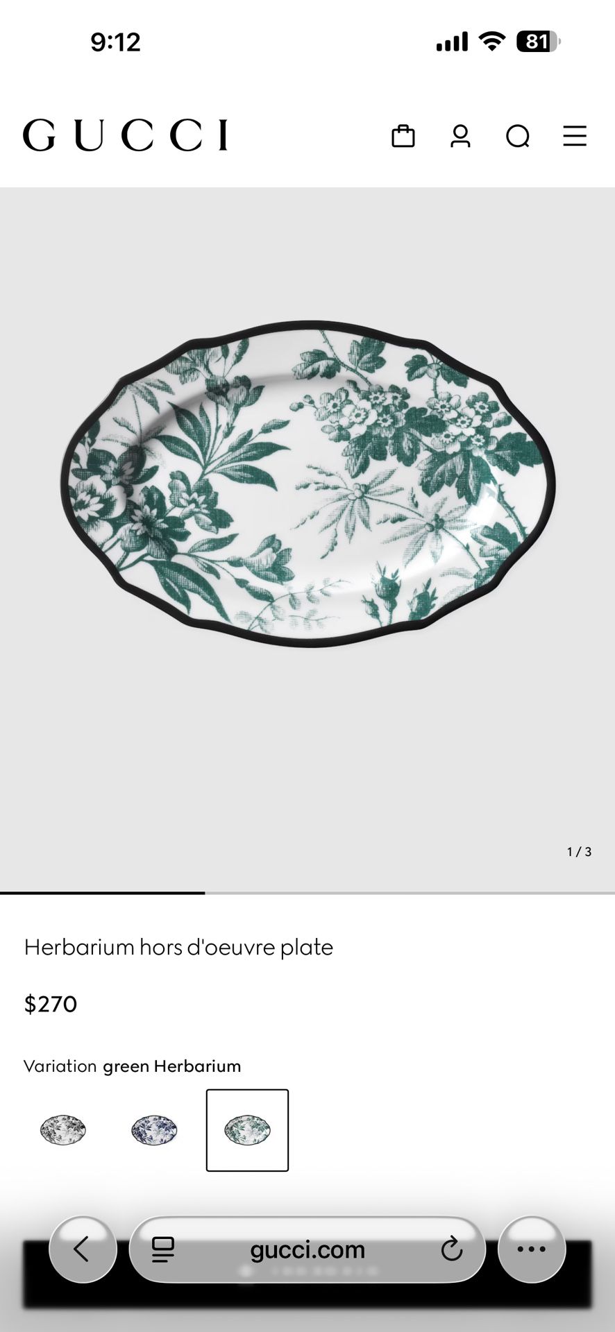 Gucci hors d’oeuvre Plate