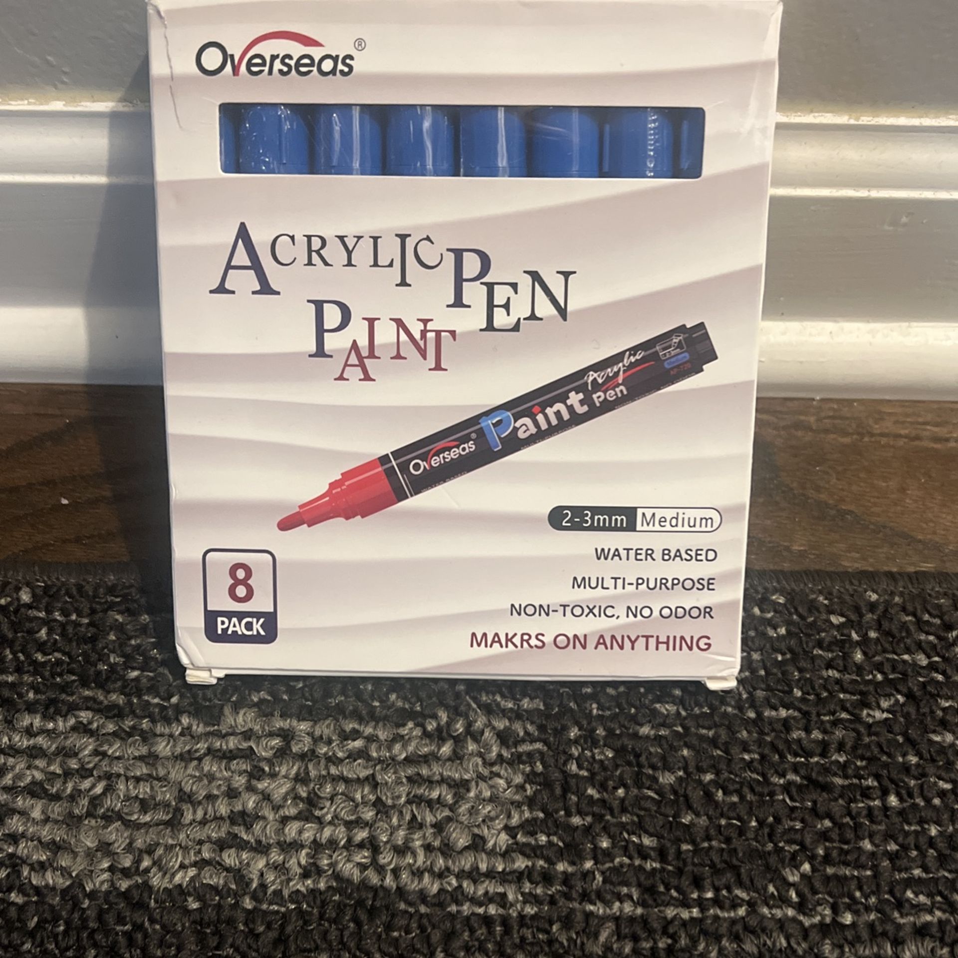 Acrylic Blue Paint Pens 8 Pack