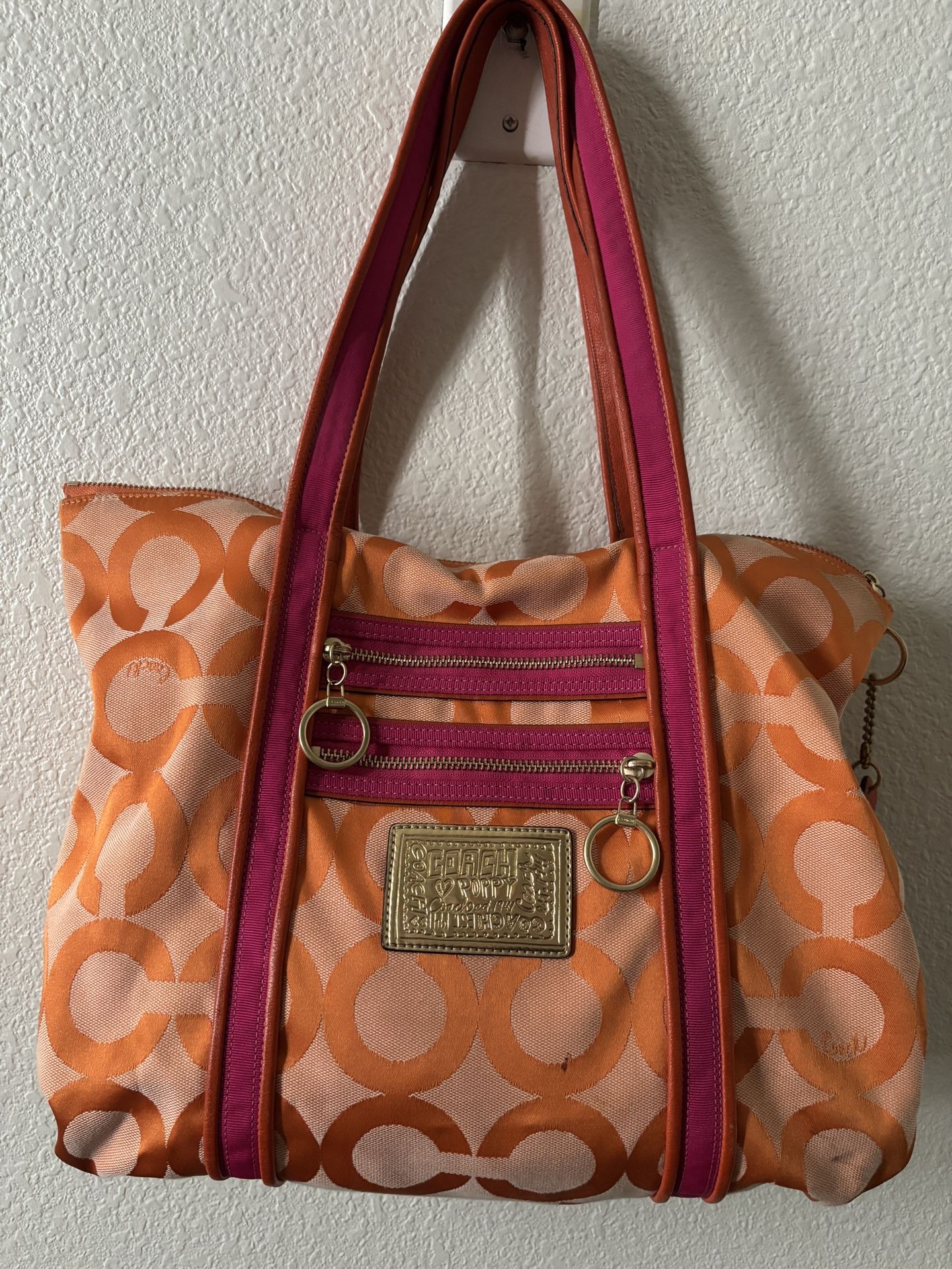 Coach poppy orange purse