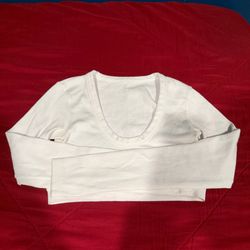 SIZE WOMAN SMALL Alo White Ribbed Long Sleeve Crop Top
