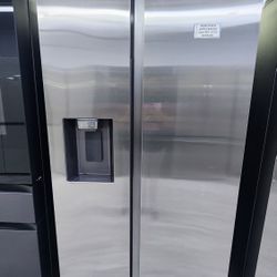 SAMSUNG SIDE BY SIDE REFRIGERATOR WITH  ICE AND WATER DISPENSER  1YEAR WARRANTY 1AÑO DE GARANTIA POR ESCRITO 