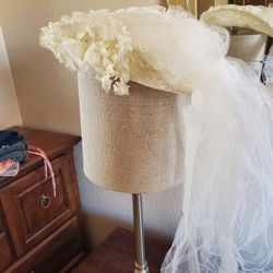 Beautiful Ivory Wedding Hat And Veil