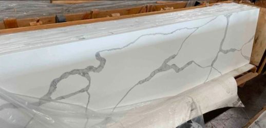 White Quartz Stone Slab with Gray Veining