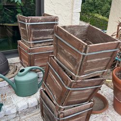 Wood Planter Boxes Plants