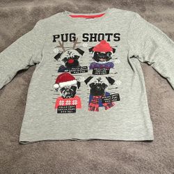 ‘Pug Shots’ Kids Tee, Size 11/12