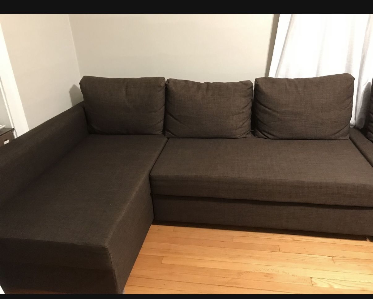 IKEA Sleeper sectional,3 seat w/storage, Skiftebo Dark Brown