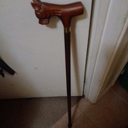 Vintage Dog Walking Stick 3 Foot From India.