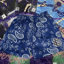 Eric Emanuel EE Shorts Blue bandana Men’s Size M Brand New