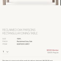 Reatoration Hardware Dining Table Set