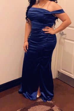 navy blue satin dress
