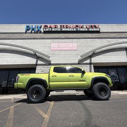 Toyota Tacoma wheels tires leveling & Lift kits accessories lights side steps bed covers intakes installations. Alignments (We Finance)