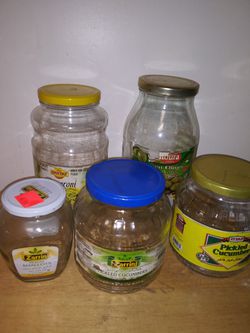 5 glass mason jars