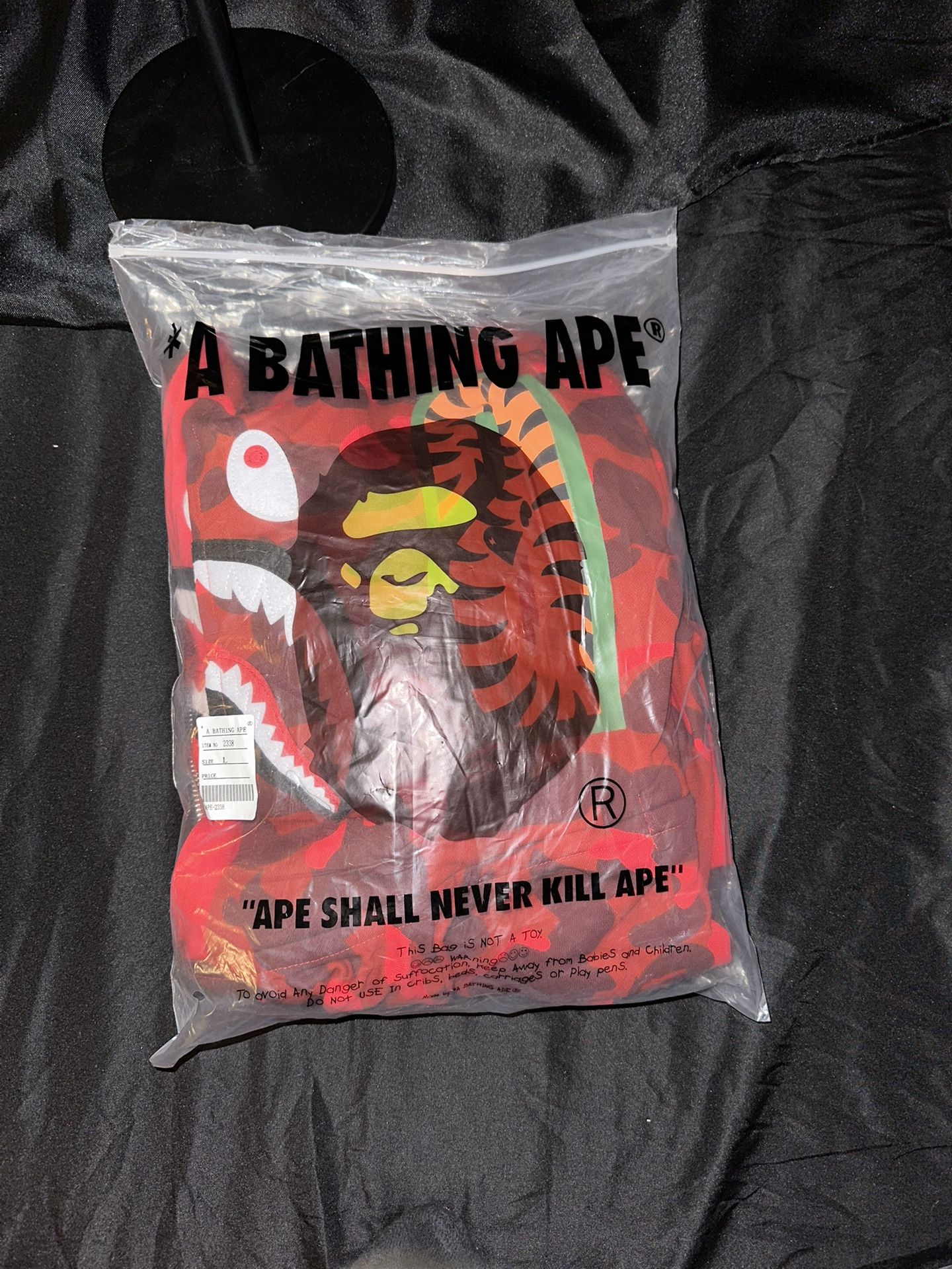 BAPE Double Hooded Red Hoodie New w Bag & Tags *RARE*