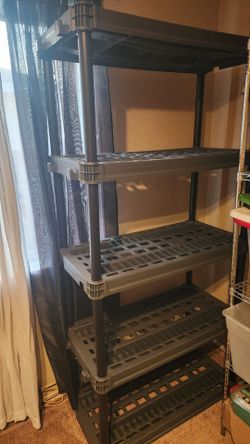 5-tier heavy-duty ventilated plastic shelving unit