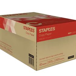 Staples Copy Paper, 11" x 17", 20 lbs., White, 500 Sheets/Ream, 5 Reams/2500 Sheets