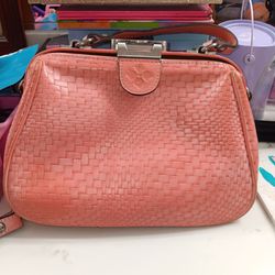 Patricia Nash Salmon Leather Purse with Strap