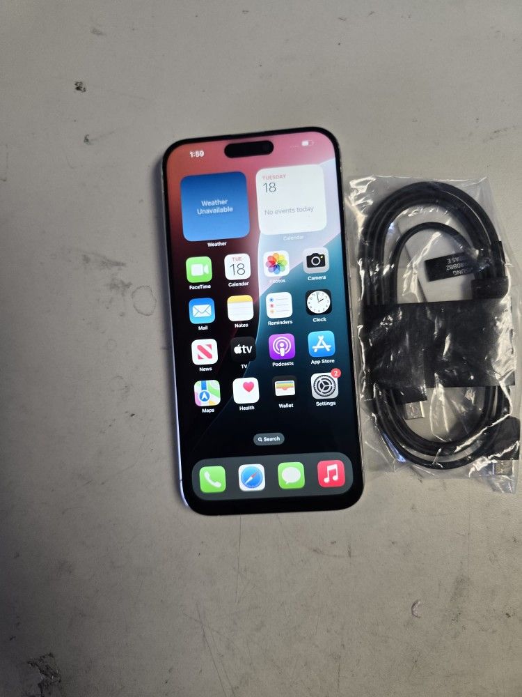 Iphone 15 pro max 256 gb Tmobile fully paid factory unlocked for all carriers including metropcs lycamobile simple mobile sprint ultra mobile mints mo