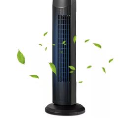 35-Watt Black 28 in. Oscillating Tower Fan with 3-Wind Speeds Quiet Bladeless