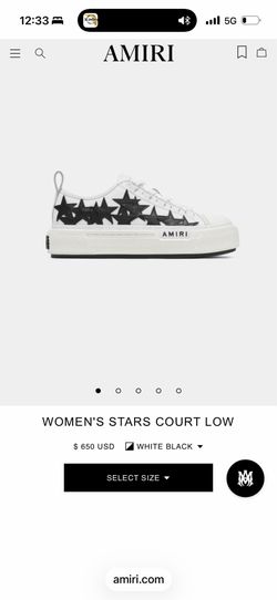 Amiri white & black star court low sneakers . Size 39