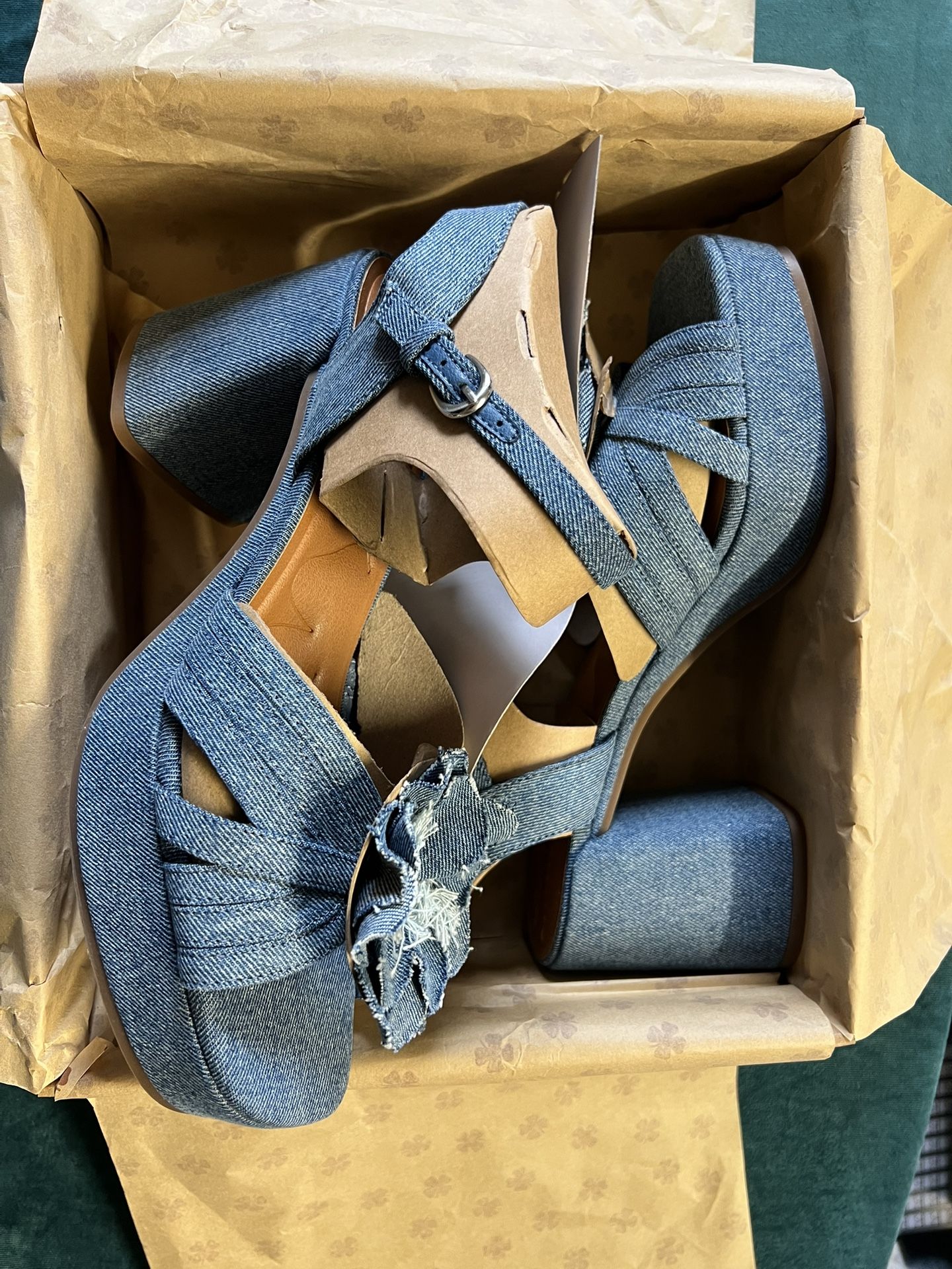Lucky Brand Denim Blue Chunky Heels