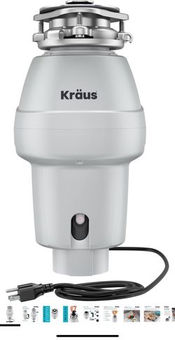 KRAUS WasteGuard 1/2 HP Continuous Feed Garbage Disposal with Ultra-Quiet
