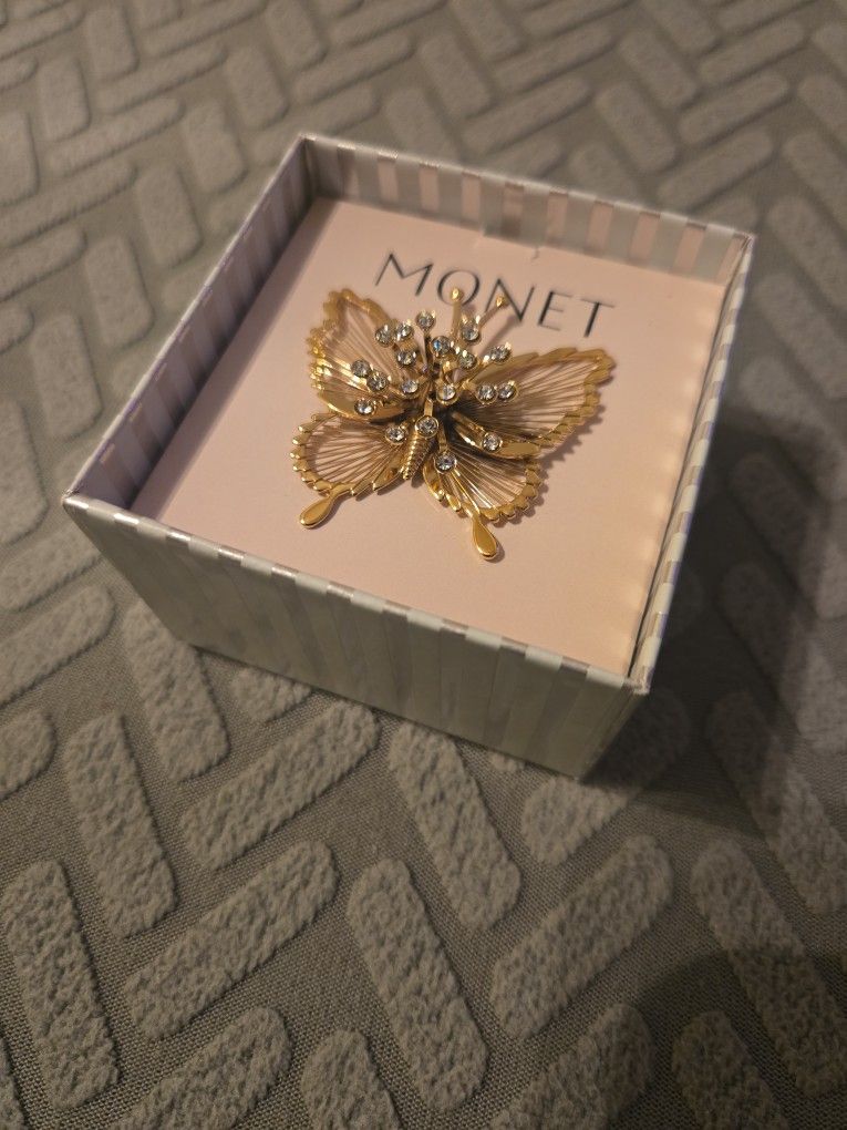 Monet Butterfly Brooch 