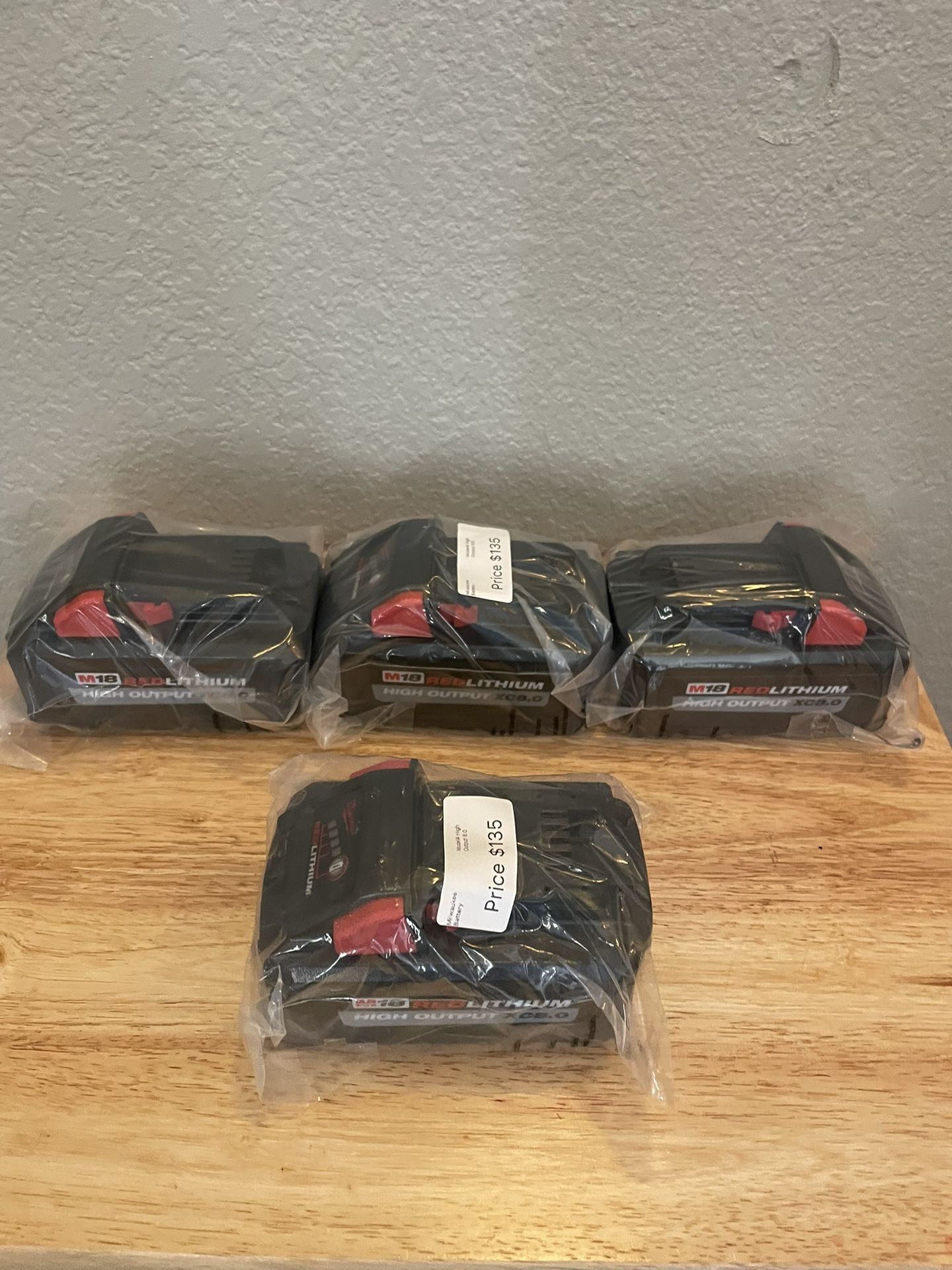 $130 Each Cada Una Milwaukee Battery M18 HIGH OUTPUT XC 8.0