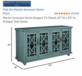 Antique-Teal-Green TV stand Credenza