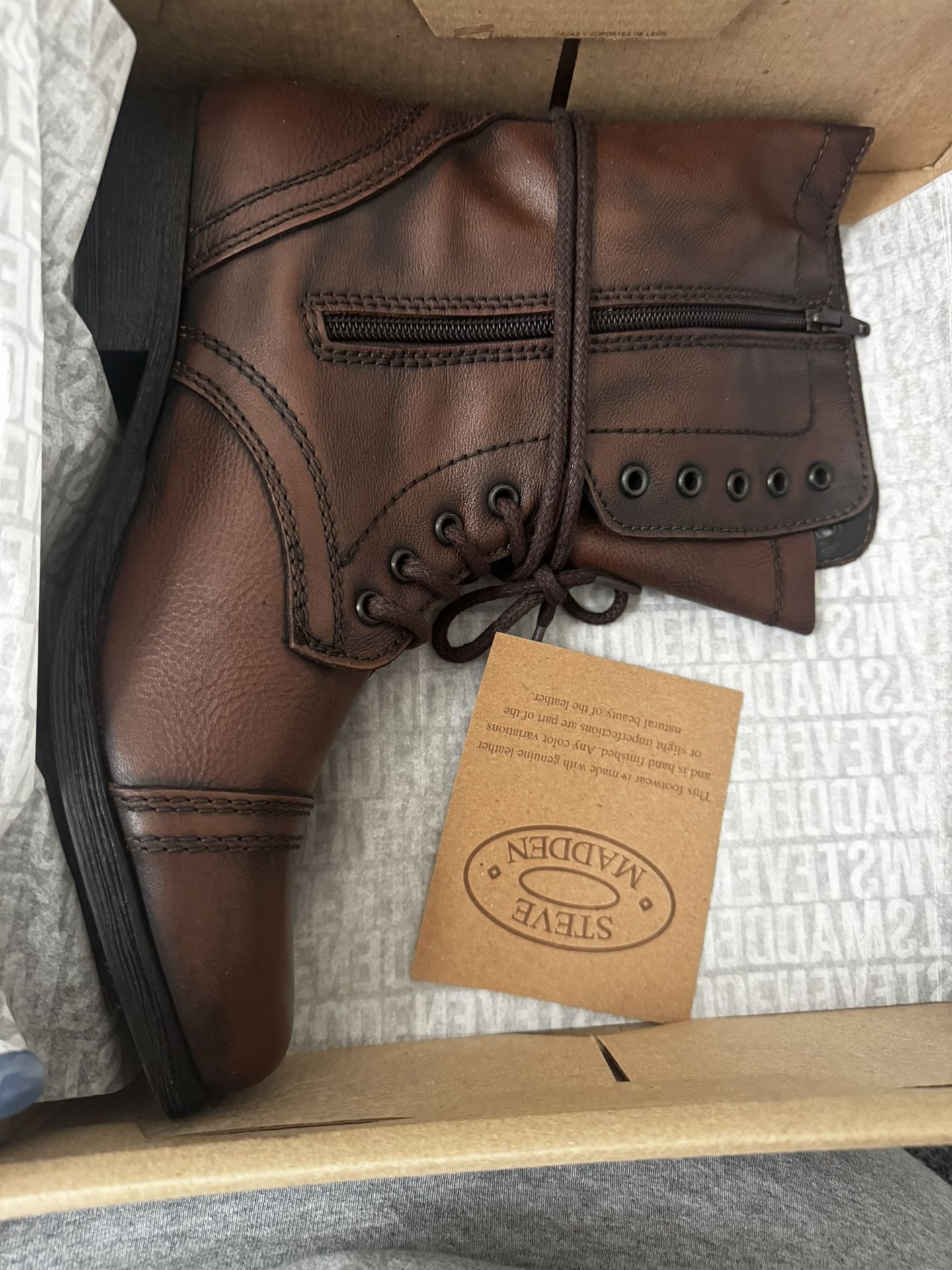Steve Madden Brown Leather Boots sz 11 Women’s